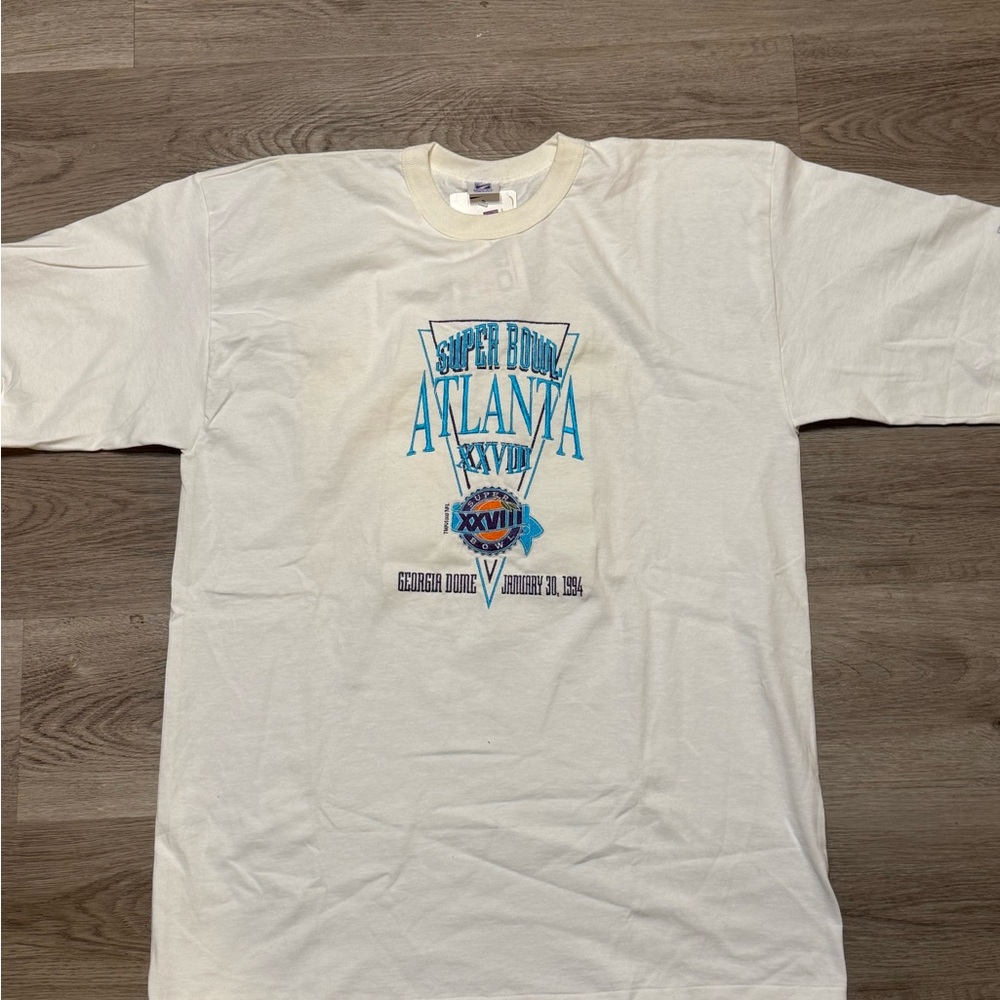 Vintage New Logo 7 Super Bowl XXVLLL Georgia Dome January 30 1994 T Shirt XL